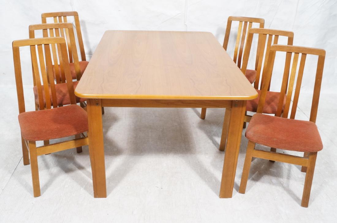 7pc Danish Modern Teak Dining Set. Teak top table (1 of 15)