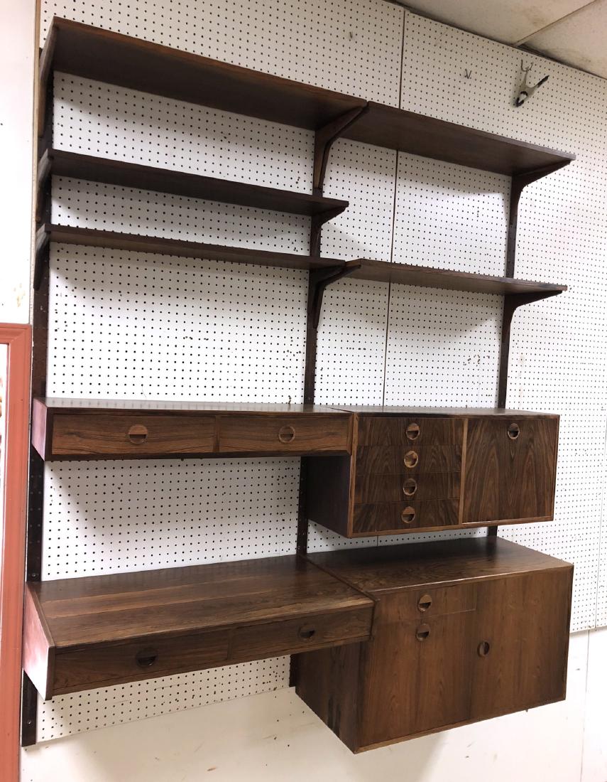 Danish Modern Rosewood Wall Unit. 3 uprights. 5 s (1 of 12)