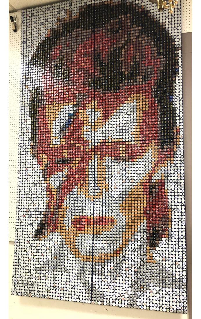 Large NATALIE FAVA David Bowie Bottle Cap Pop Art (1 of 10)