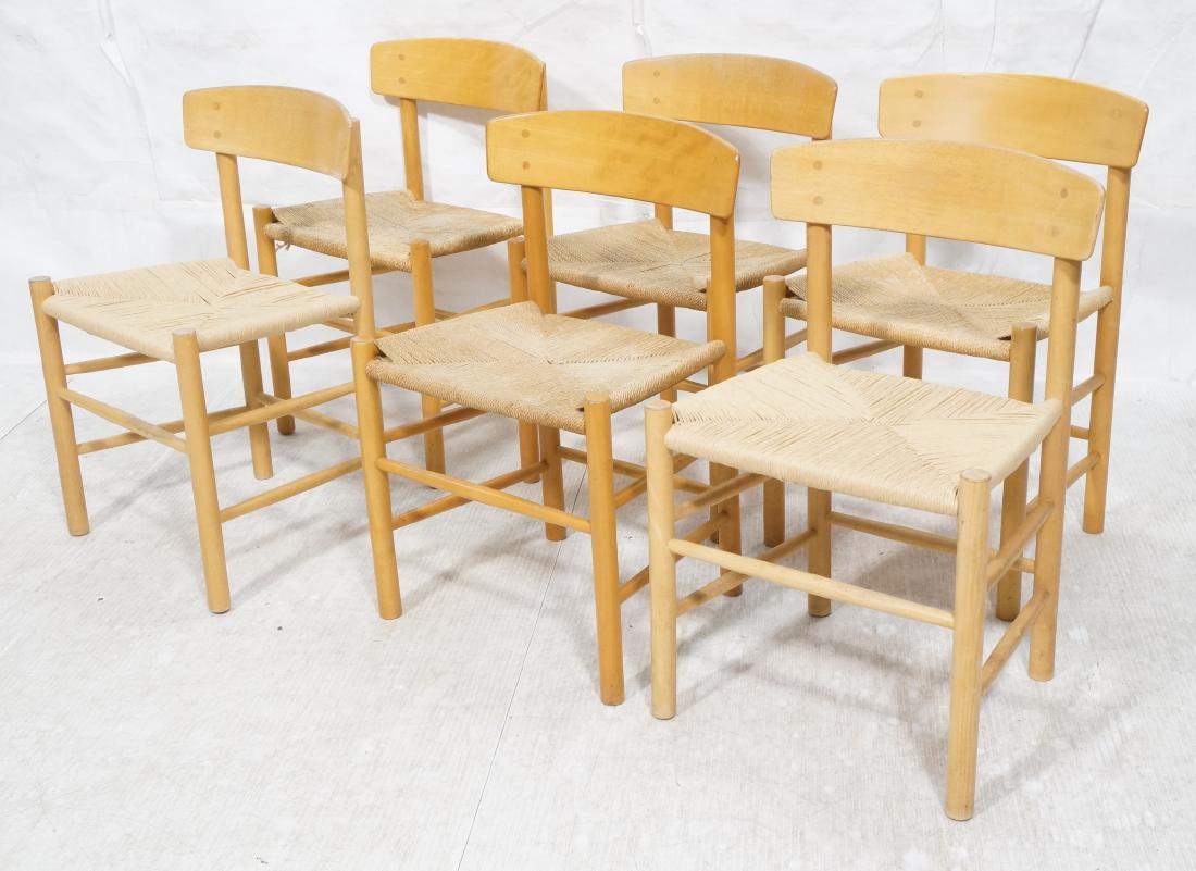 6 Borge Mogensen Dining Chairs. Blond Wood MOBLER (1 of 13)
