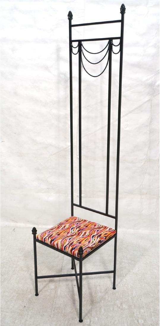 Black Iron Decorator Dramatic Tall Back Chair. Ex (1 of 9)