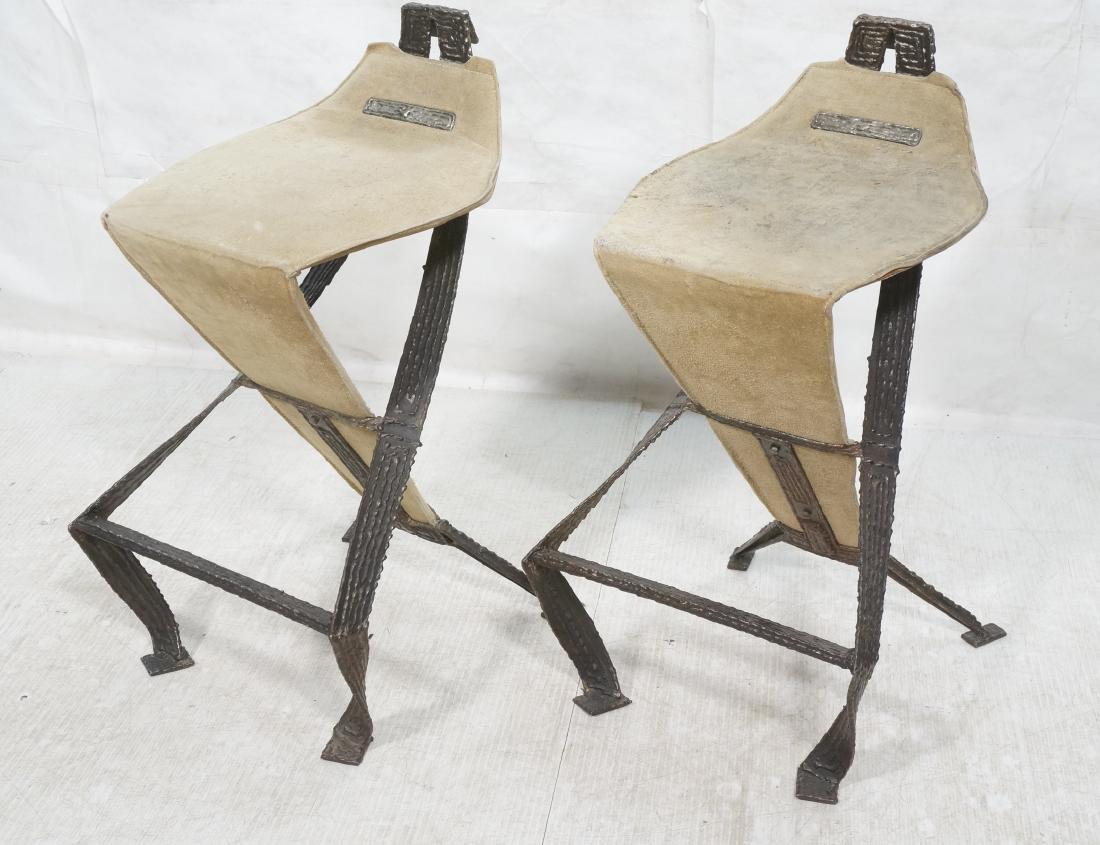 Pr Brutalist Decorator Heavy Metal Bar Stools. Pa (1 of 13)