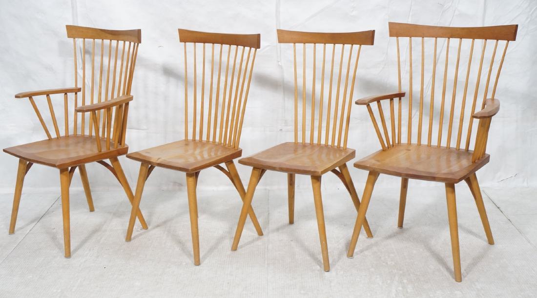Set 4 Studio Made Tall Back Spindle Chairs. 2 arm (1 of 13)