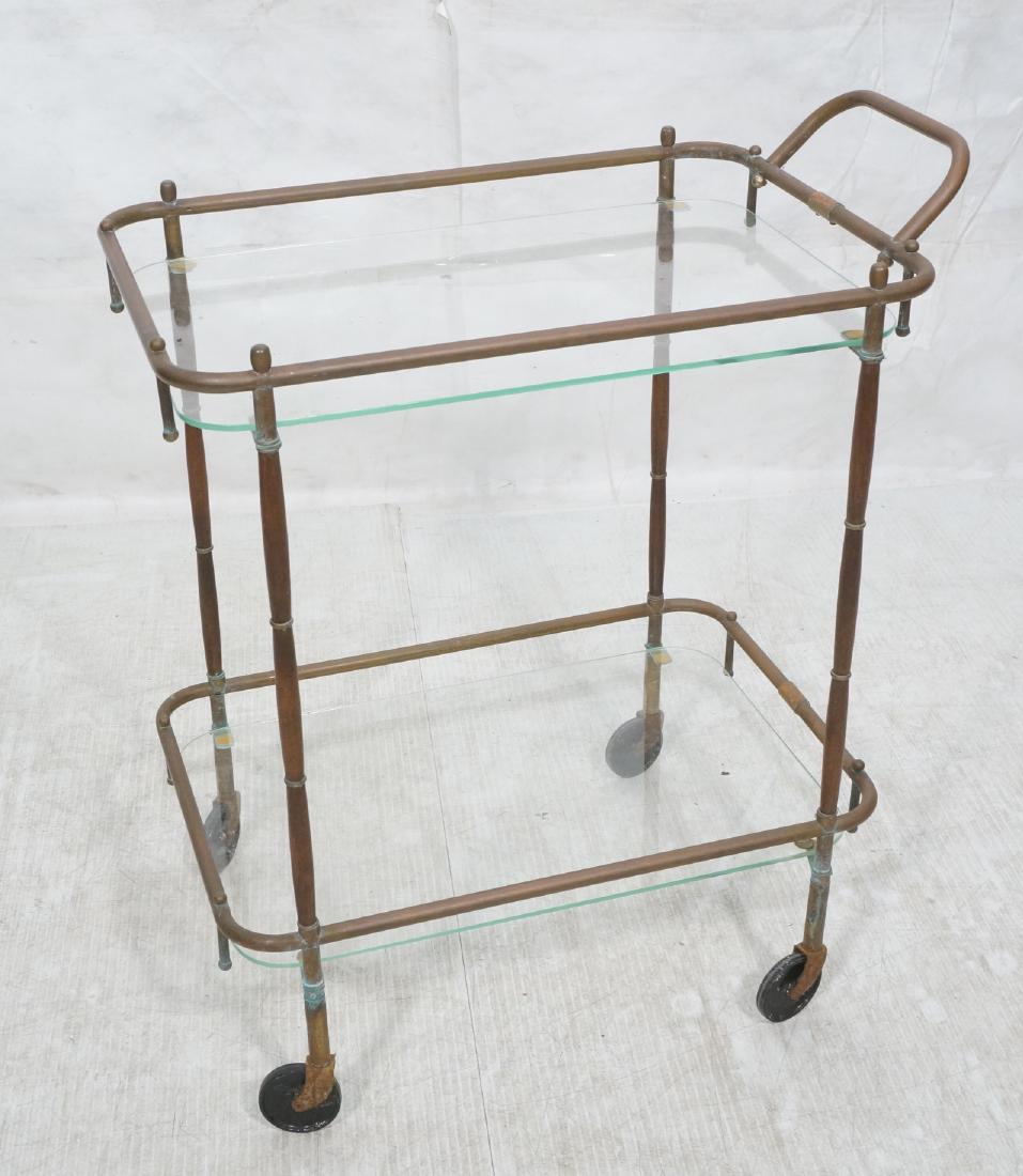Industrial Copper Tube  Serving Bar Cart. 2 glass (1 of 11)
