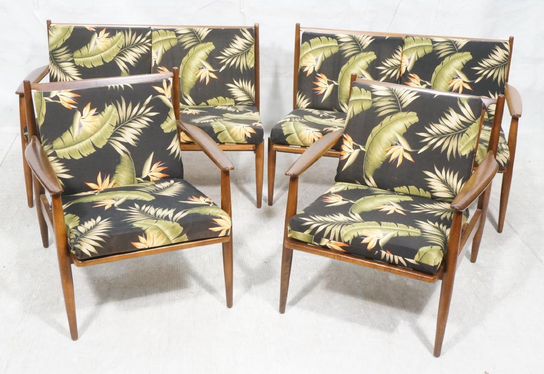 4pc Modernist Seating. 2 paddle arm lounge chairs (1 of 18)