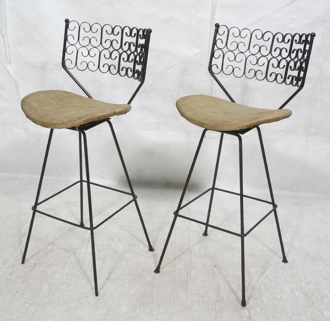 Pr Arthur Umanoff  Metal Modernist Bar Stools. De (1 of 9)
