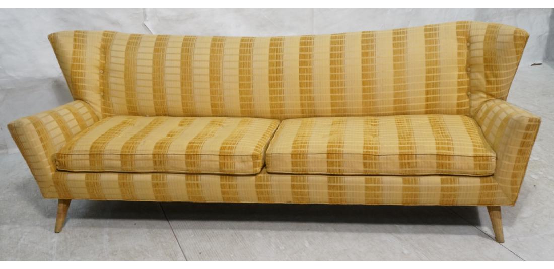 Modernist Gold Upholstered Sofa Couch. Stylish sc (1 of 8)