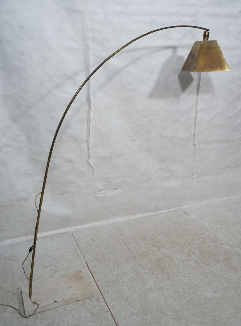 Modernist Long Bowed Arm Metal Floor Lamp. Heavy (1 of 8)