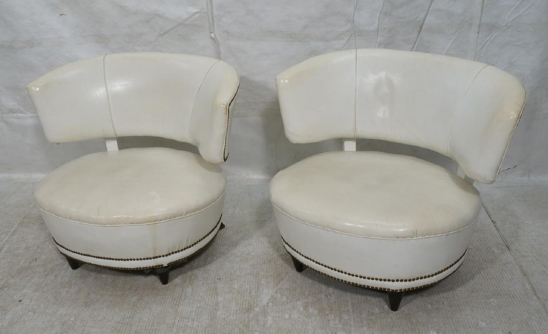 Pr Off White Vinyl Art Deco Era Chairs. Gilbert (1 of 9)