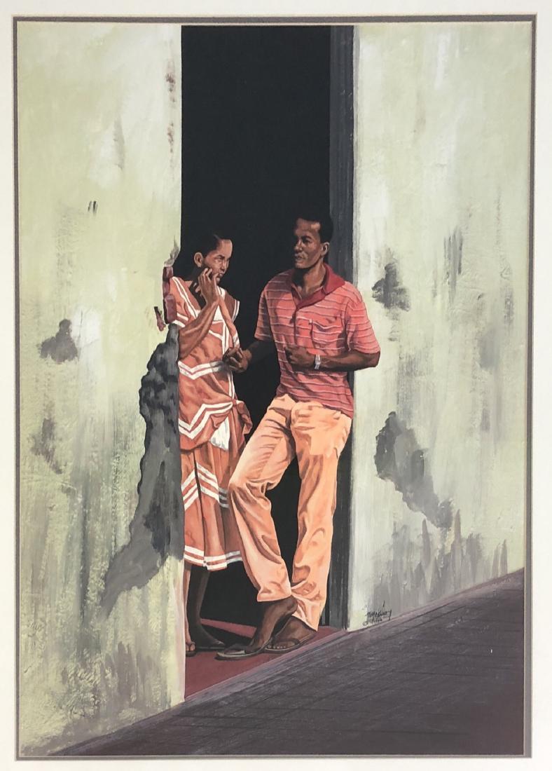 TOM MCKINNEY  1988 TWO FIGURES IN A DOORWAY - Gou (1 of 5)