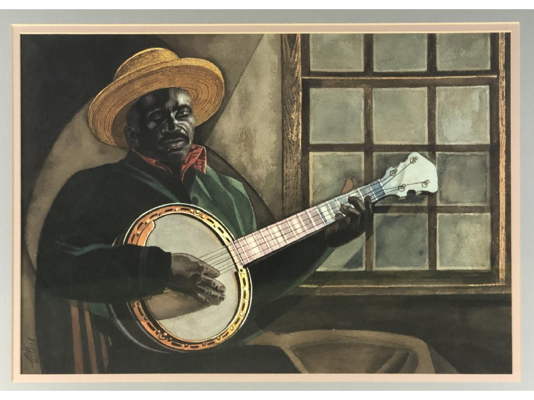 COLUMBUS KNOX 20th Century - SEATED MAN WITH BANJ (1 of 6)