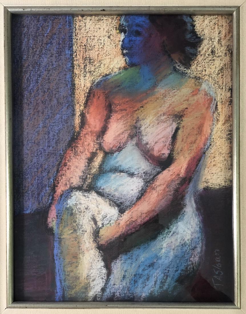 TIMOTHY A. SLOAN (AMERICAN, B. - 1940) NUDE #12 -: TIMOTHY A. SLOAN (AMERICAN, B. - 1940) NUDE #12 - Pastel - Framed, matted, and glazed - 12 x 16 in. (sight) - PROVENANCE: - Carmel Art Association - Carmel, CA - -- Dimensions: ---