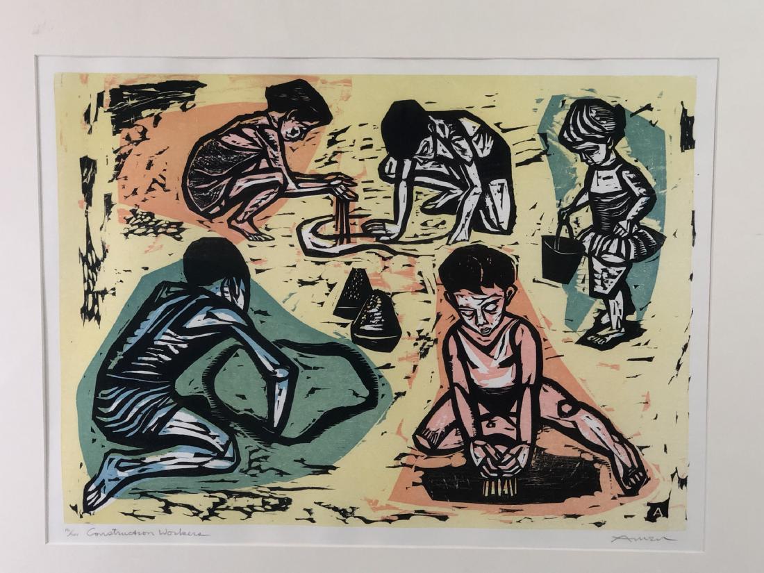 IRVING AMEN (AMERICAN, 1918-2011) - "CONSTRUCTION (1 of 7)