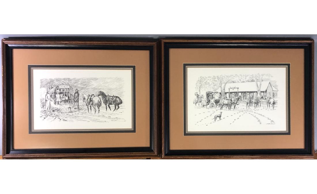 H.D. BUGBEE - 20th Century - PAIR OF WESTERN LAND (1 of 6)