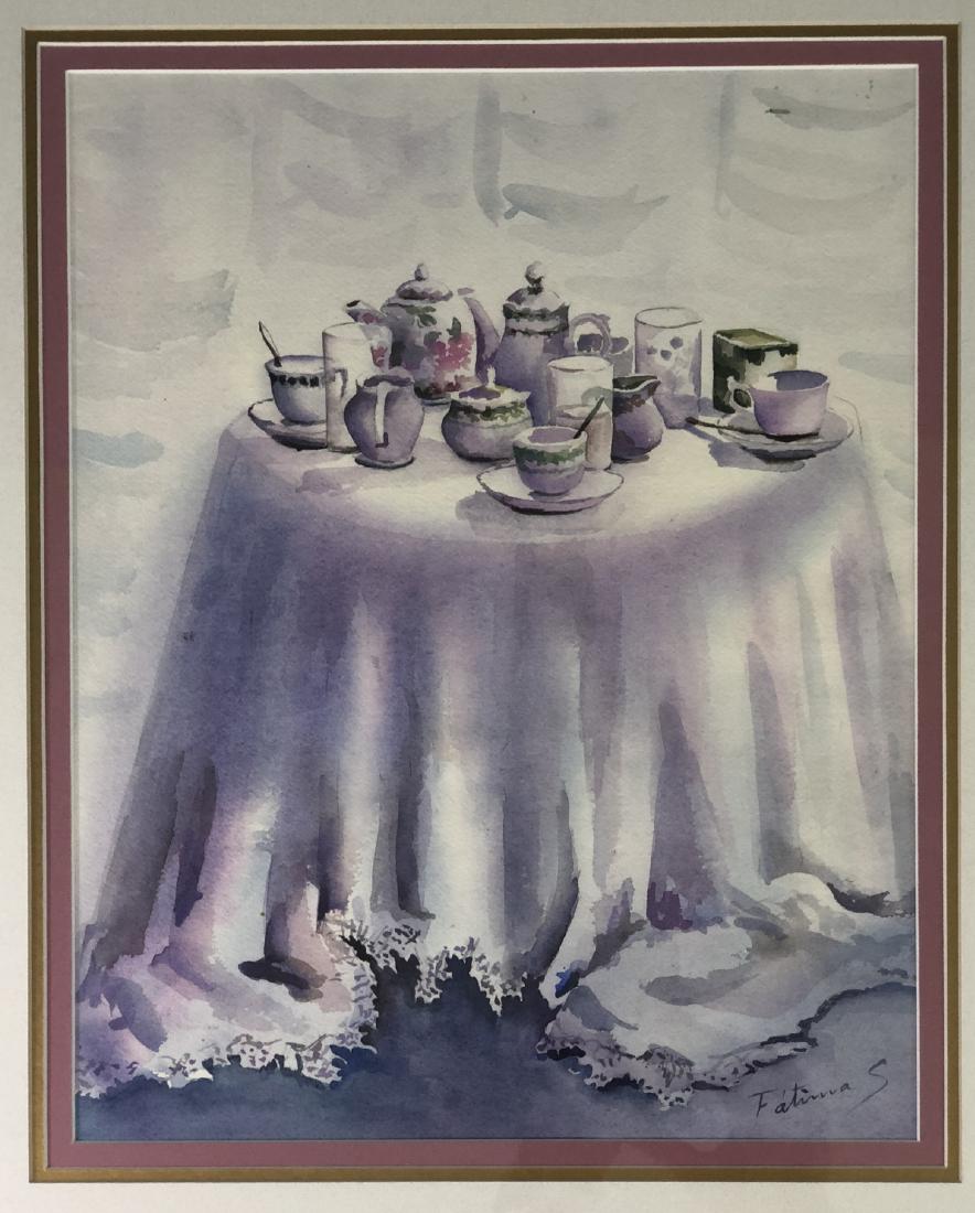 S. FATIMA - 20th Century - TEA PARTY - Signed low (1 of 5)