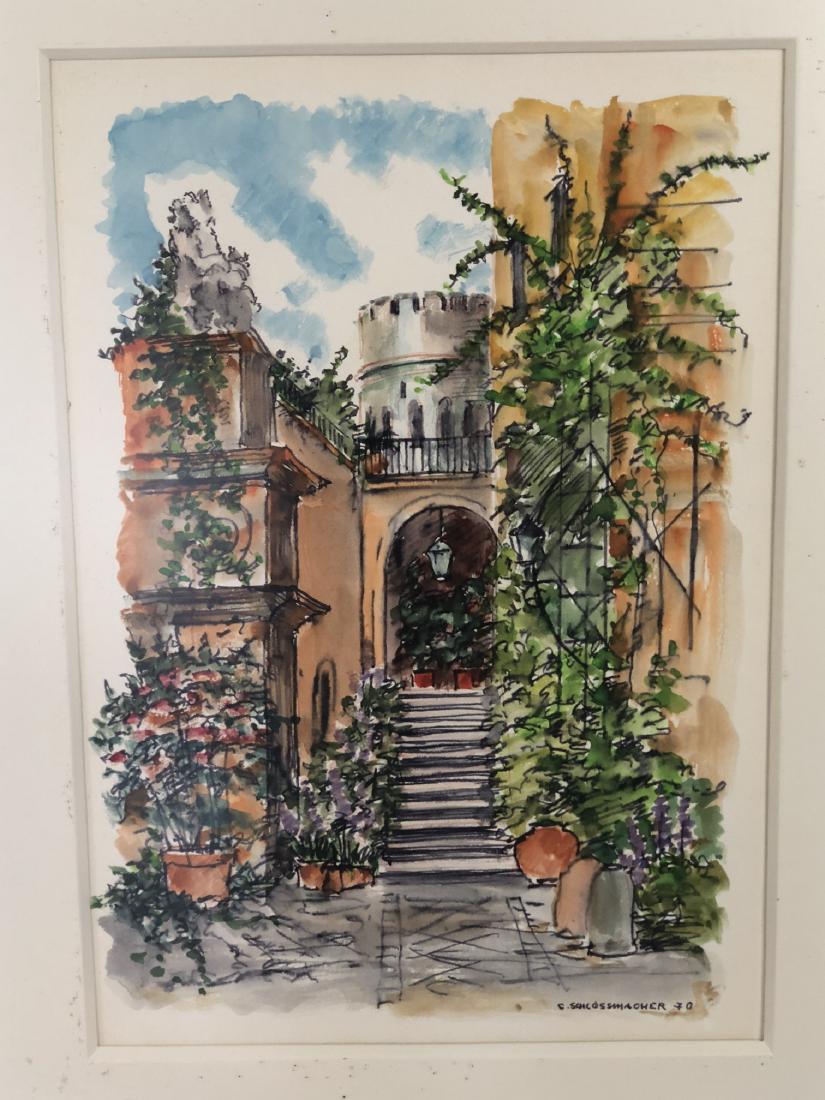 S. SCHLOSSMACHER - 20th Century - STAIRWAY WITH F (1 of 4)