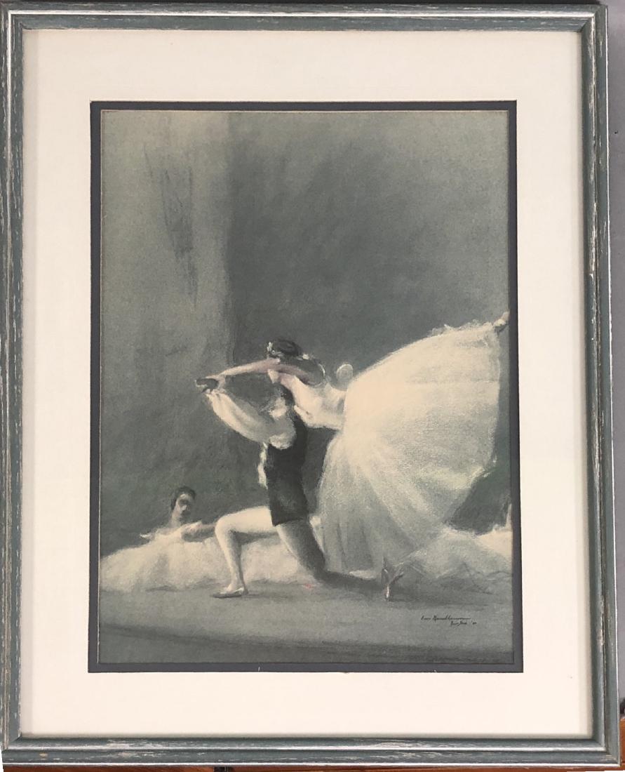 AUGUST VON MUNCHHAUSEN - (AMERICAN, B. 1908) - BA: AUGUST VON MUNCHHAUSEN - (AMERICAN, B. 1908) - BALLET DANCERS - New York 1940 - Facsimile - Framed, matted, and glazed - 15 1/4 x 11 1/4 in. (sight) - -- Dimensions: ---