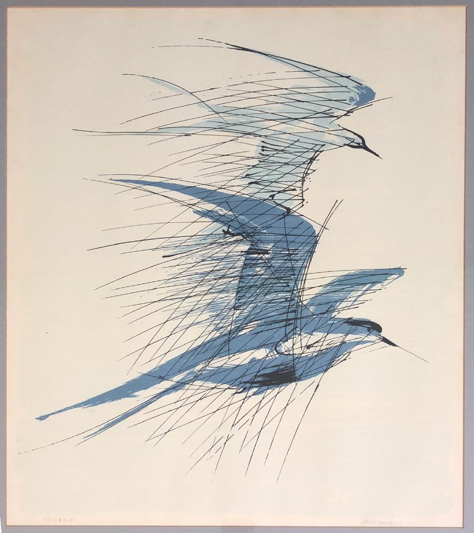 PAUL MAXWELL (AMERICAN, 1925-2015) - PAIR OF BLUE: PAUL MAXWELL (AMERICAN, 1925-2015) - PAIR OF BLUEBIRDS - Signed lower right - Numbered Ô70/125Õ - Serigraph - Framed, matted, and glazed - 26 x 20 1/4 in. (sight) - -- Dimensions: ---
