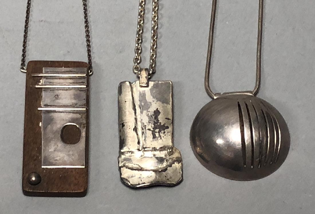 3pc Modernist Mid Century Pendant Necklaces. WA h (1 of 6)
