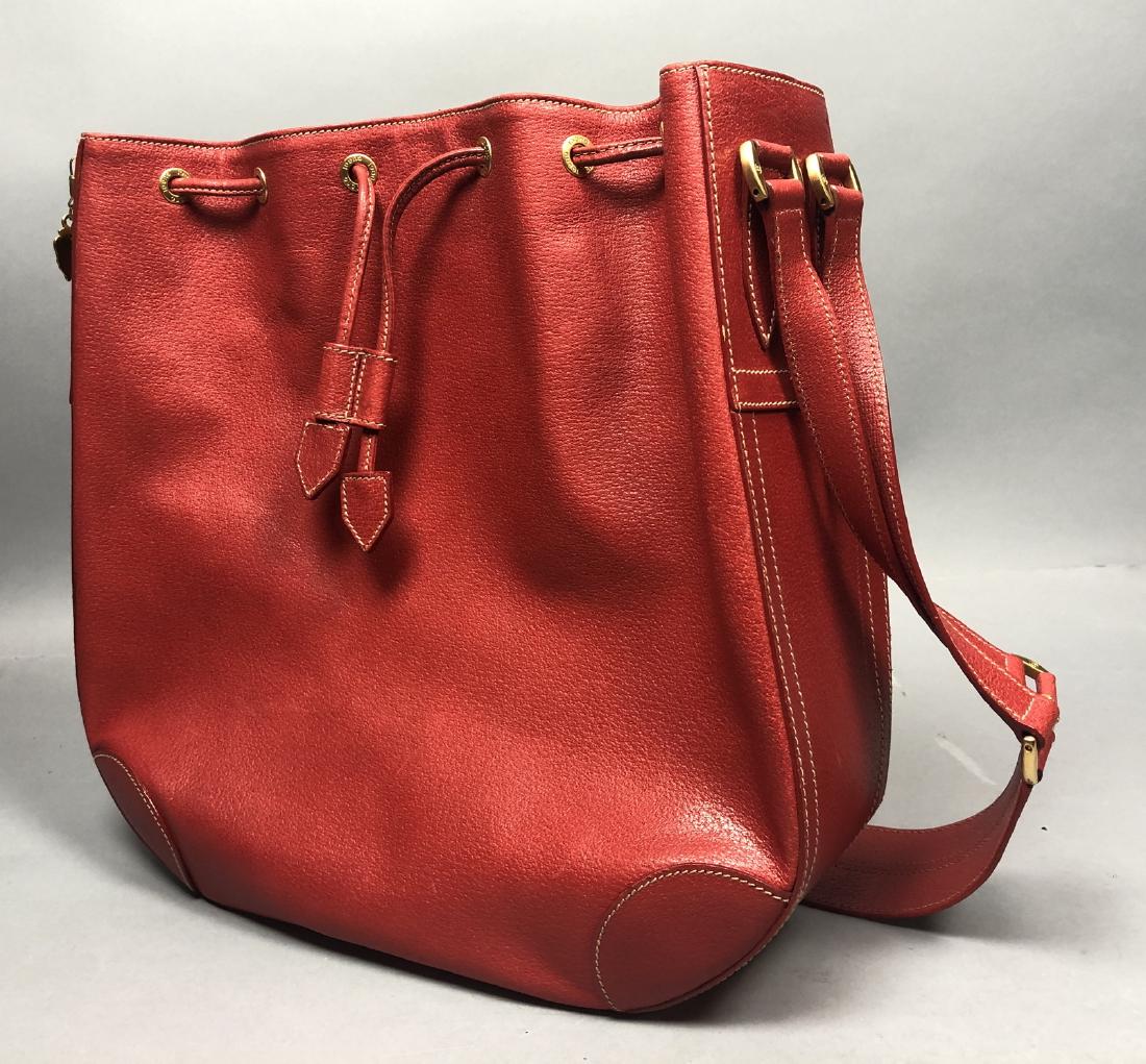 GUCCI Italian Red Leather Drawstring Purse Hand B (1 of 9)