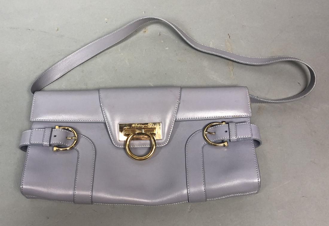 SALVATORE FERRAGAMO Lavender Leather Shoulder Bag (1 of 6)