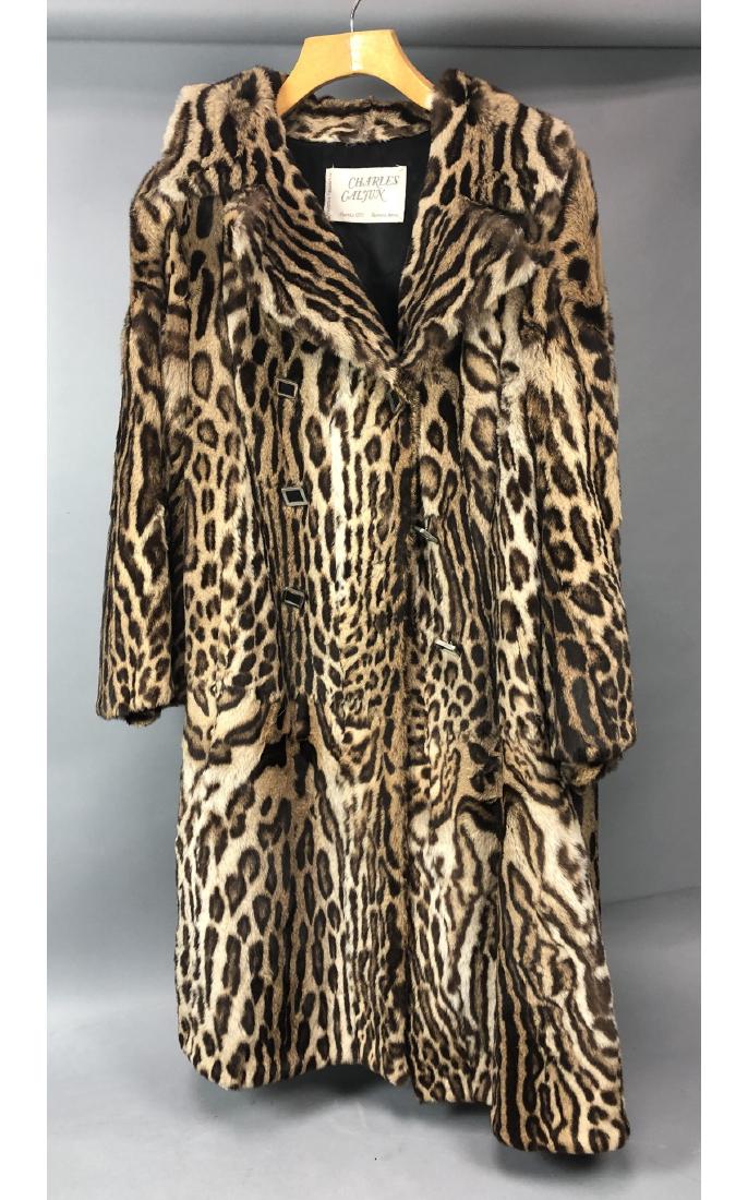 CHARLES CALJUN Ladies Fur Swing Coat. Sz S - M. W (1 of 6)