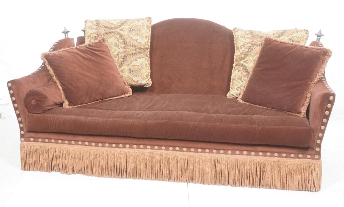 Lg Oversized Decorator Sofa Couch. Burgundy velve (1 of 10)
