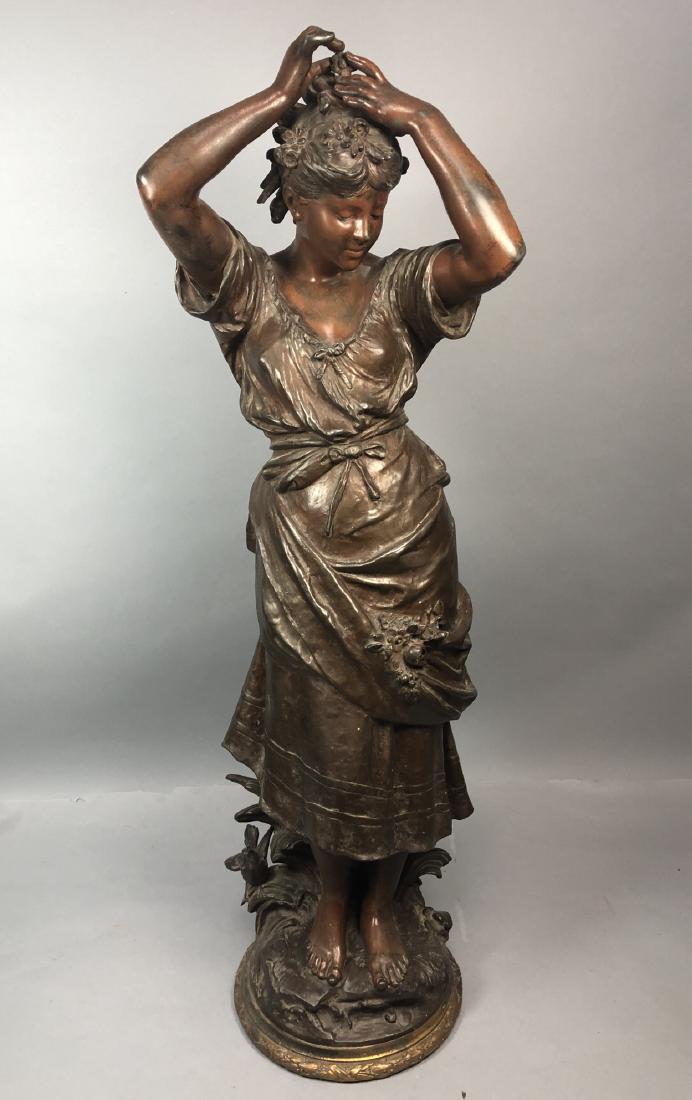 Large Substantial Figural White Metal Sculpture. (1 of 11)