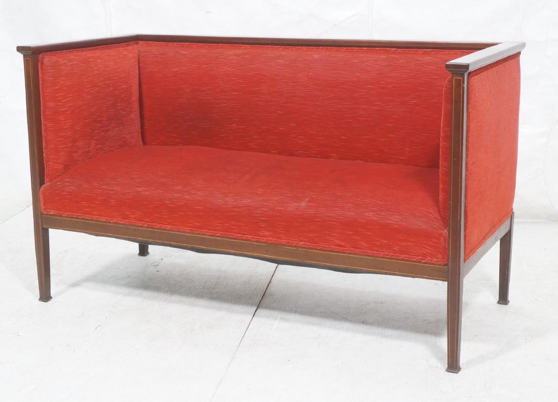 Antique Mahogany Pencil Inlay Settee Love Seat. H (1 of 10)