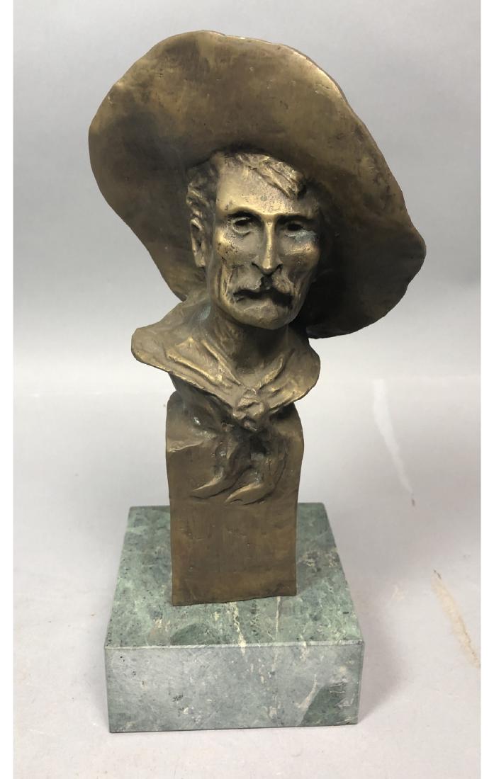 Brass Portrait Bust Sculpture. Western pioneer wi (1 of 6)