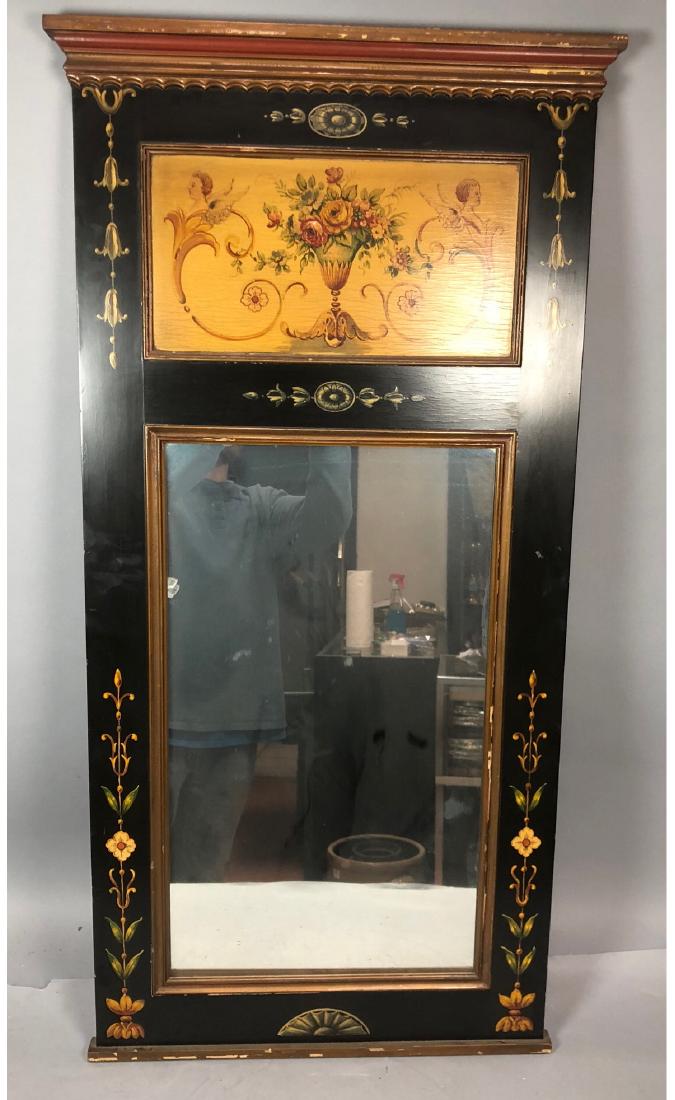 Adams Style Hand Painted Wall Mirror. Black frame (1 of 9)