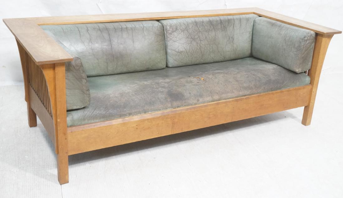 STICKLEY Sofa Couch. High wide plank arms and bac (1 of 15)