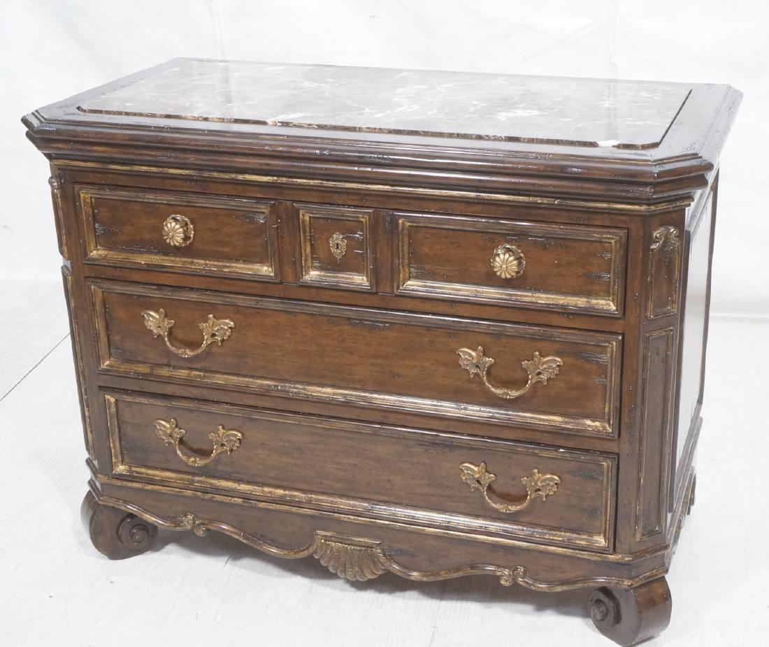 MARGE CARSON Brown Marble Top Desk Dresser. Repro (1 of 12)