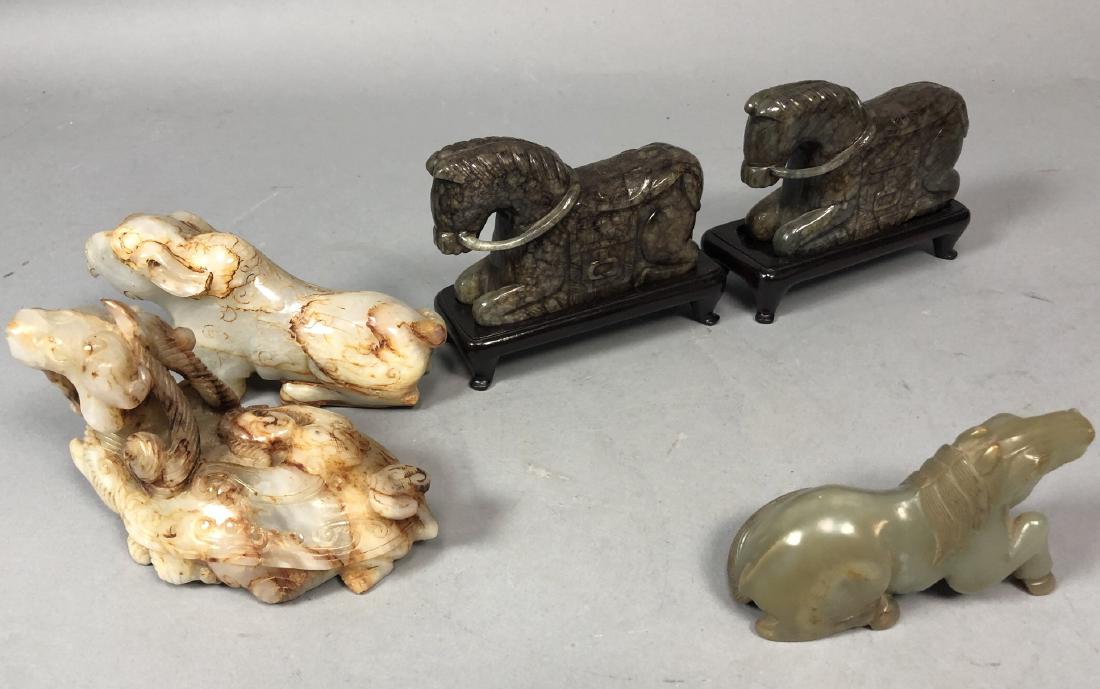 5pc Carved Stone Chinese Figural Table Sculptures (1 of 6)