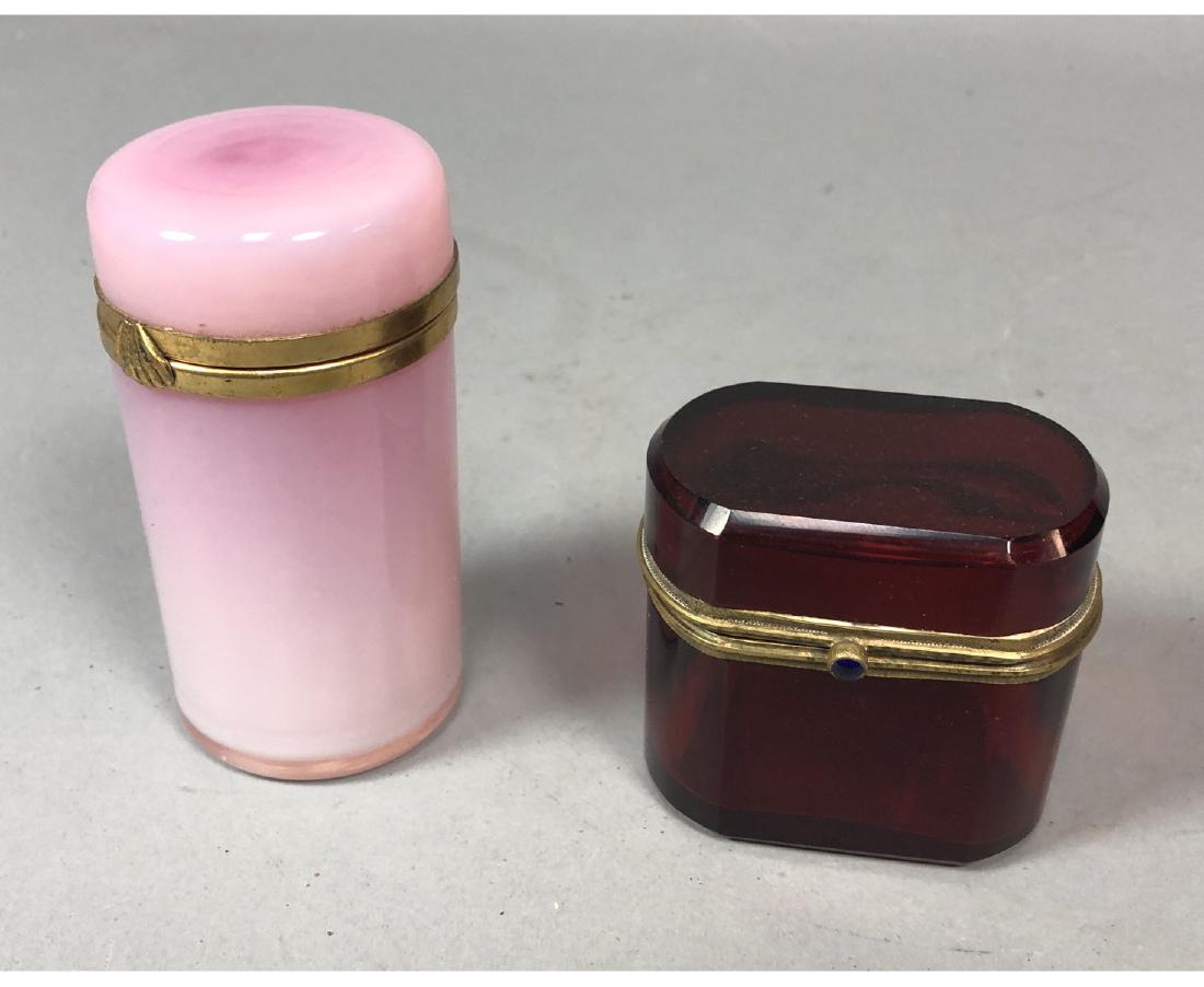 2pc Opaline Glass Metal Mounted Boxes. Murano Ita (1 of 7)