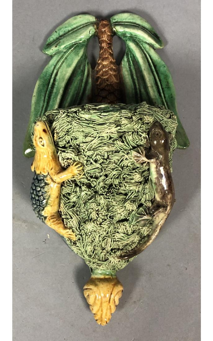 PALISSY Tin Glaze Majolica Wall Pocket. Seaweed p (1 of 5)