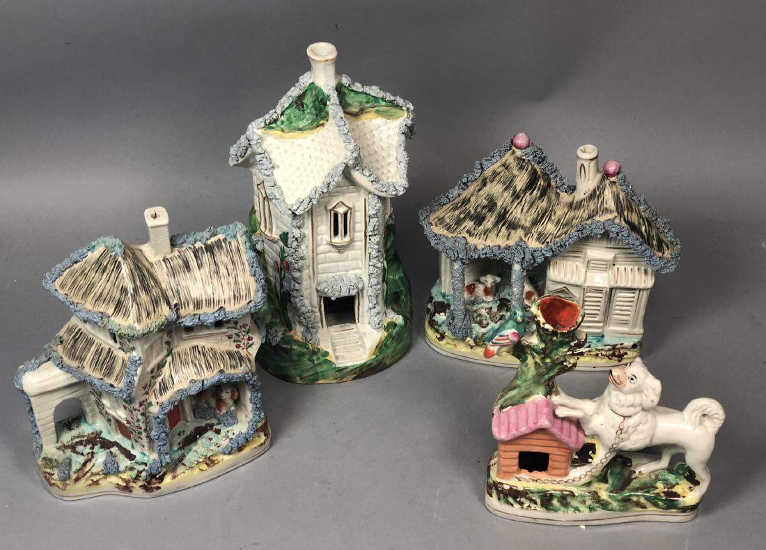 4pc Staffordshire England Incense Burners. 1 tall (1 of 9)