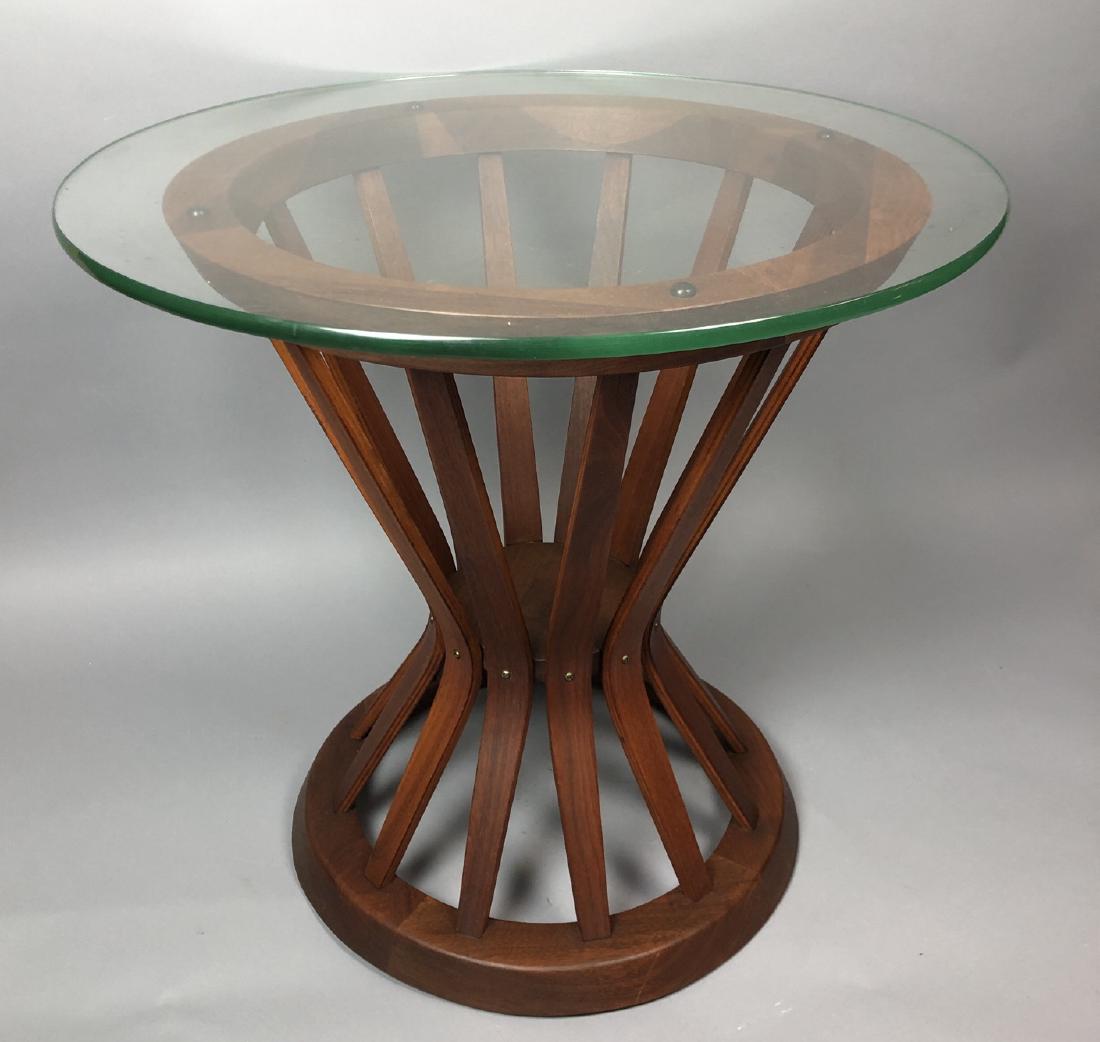 DUNBAR Style Corseted Walnut Slat Side Table. 1/2 (1 of 6)