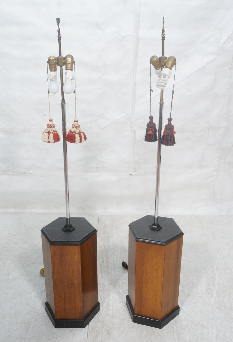 Pr Hexagonal Rosewood Base Modernist Floor Lamps. (1 of 10)