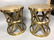 Pr SARREID Style Brass Modernist Corseted Stools - 2