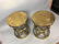 Pr SARREID Style Brass Modernist Corseted Stools - 3