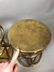 Pr SARREID Style Brass Modernist Corseted Stools - 8
