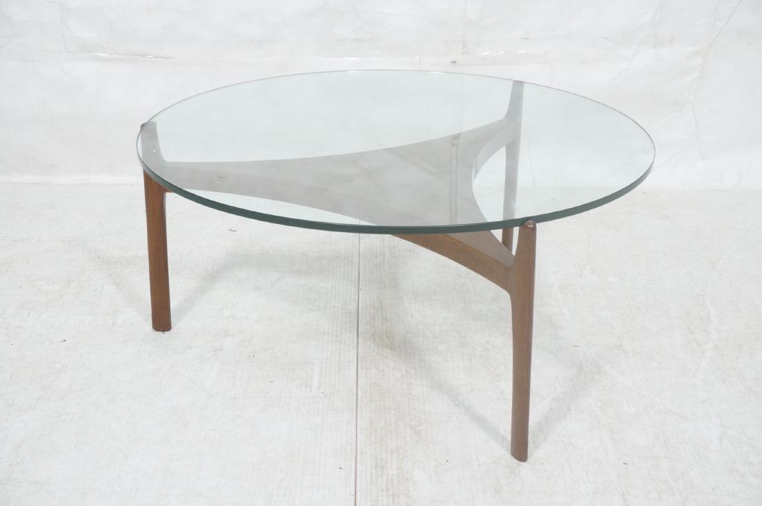 SVEN ELLEKAER Walnut & Glass Round Cocktail Table (1 of 9)