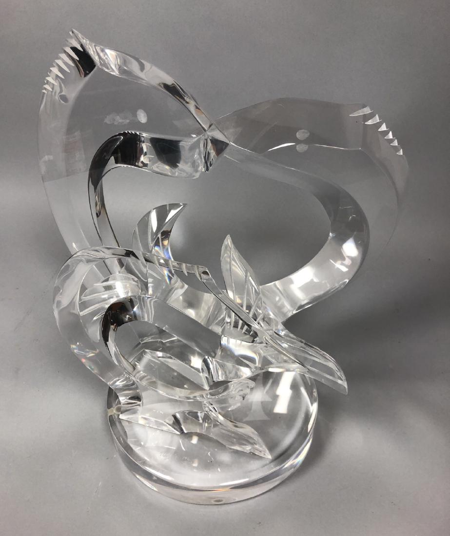 VAN TEAL Carved Fish Lucite Table Sculpture. Four (1 of 6)