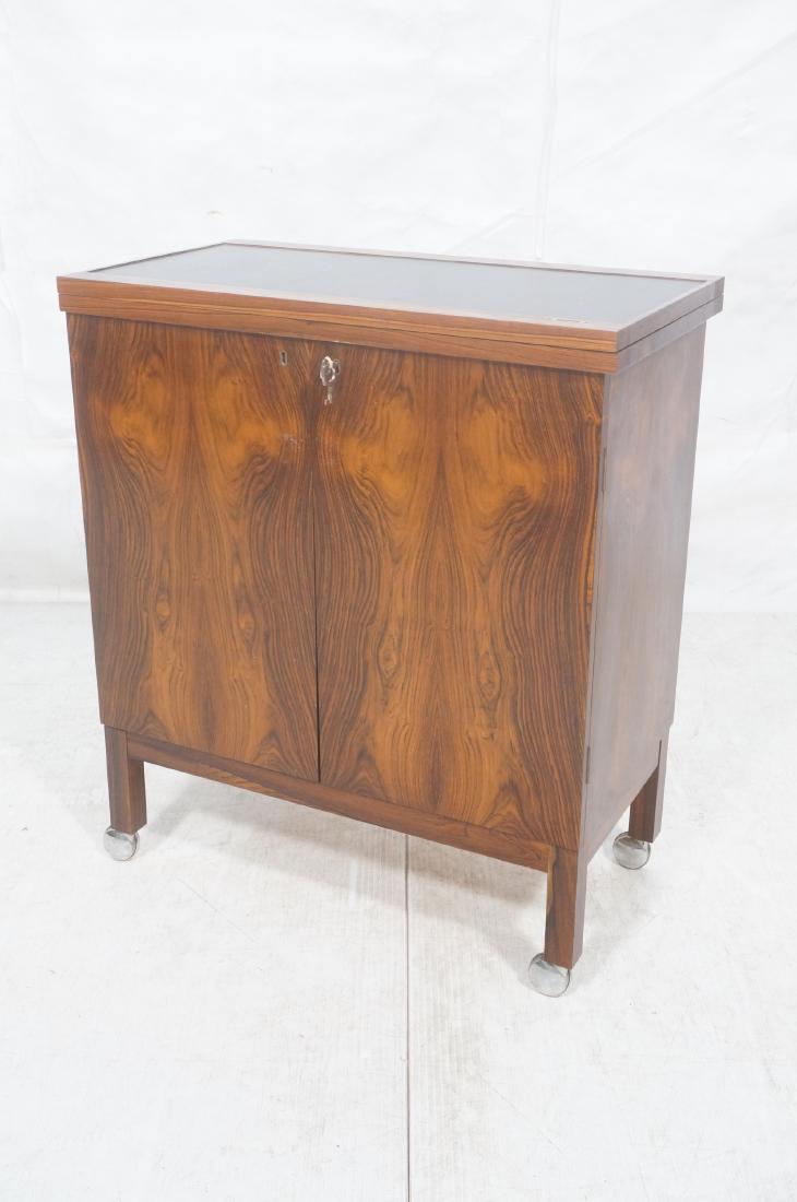 Rosewood Rolling Bar Cabinet Cart. Danish Modern. (1 of 11)
