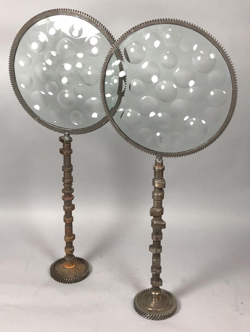 2pc Industrial Magiscope Glass Table Sculptures. (1 of 7)