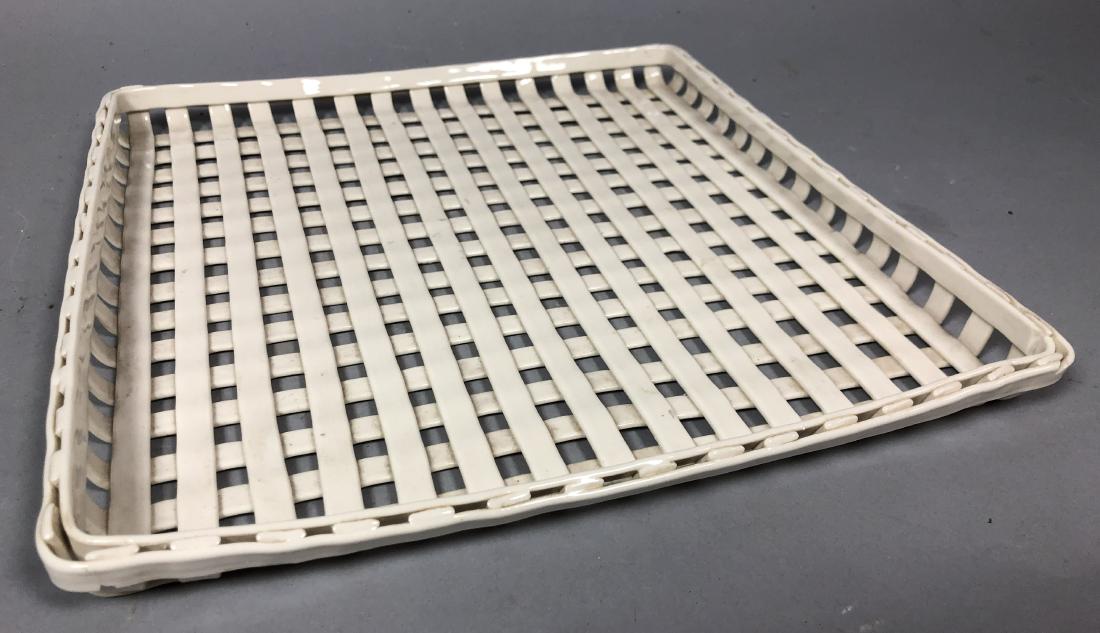 ENZO MARI For DENESE Woven Porcelain Tray. 1973 M: ENZO MARI For DENESE Woven Porcelain Tray. 1973 Milano Square Serving Tray. Marked. -- Dimensions: H: 12.5 inches: W: 13 inches: D: 1 inches ---