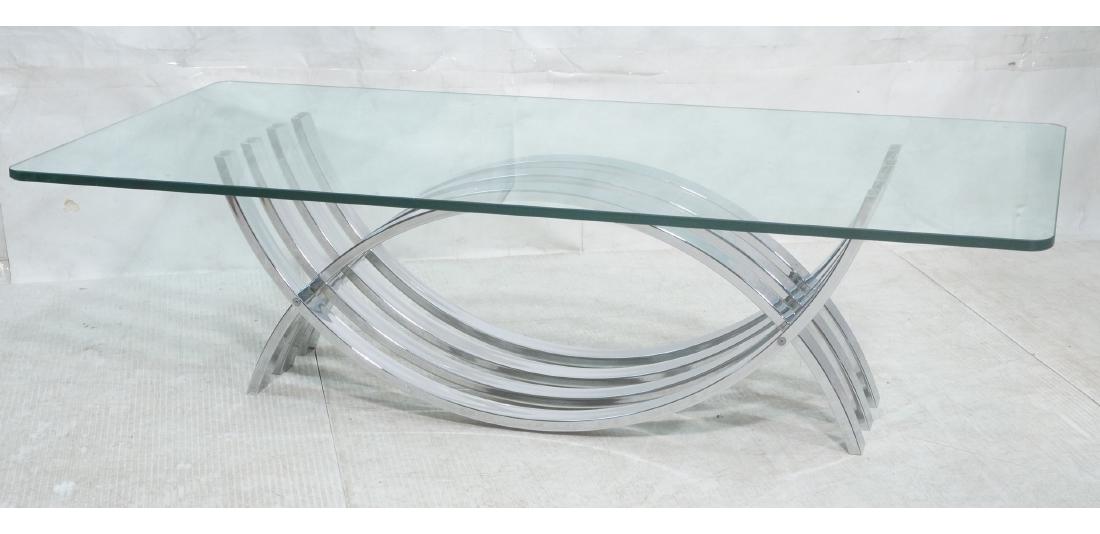 Modernist Chrome Base Glass Top Coffee Table. Rec (1 of 8)