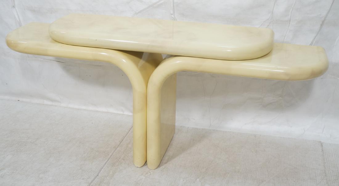 KARL SPRINGER style Lacquered Hall Console Table. (1 of 9)