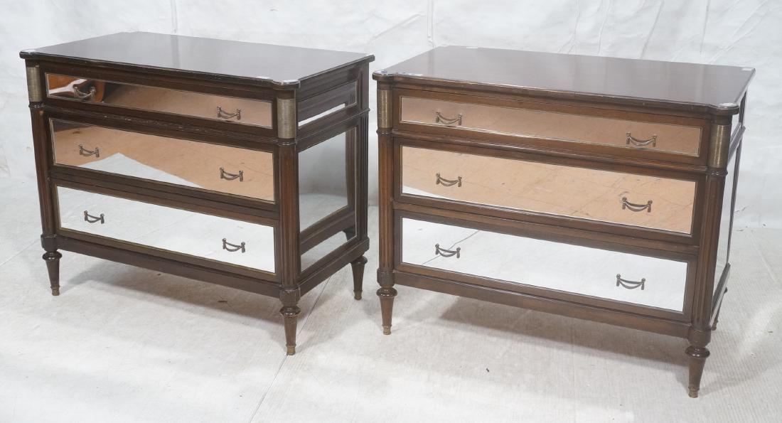Pr Decorator Brown Wood Mirrored Bachelors Chests (1 of 14)